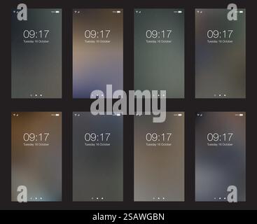 Set abstract dark vertical hd wallpapers for smartphone screen mobile background. Vector illustration.. Set abstract dark vertical hd wallpapers for smartphone screen mobile background Stock Vector