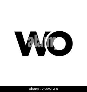 Trendy letter W and O, WO logo design template. Minimal monogram initial based logotype for company identity. Stock Vector