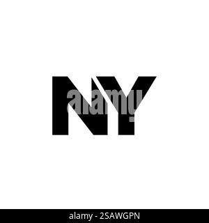 Trendy letter N and Y, NY logo design template. Minimal monogram initial based logotype for company identity. Stock Vector