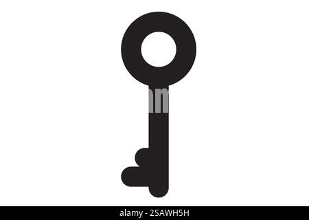 Key icon for lock and open door in house. Safety and security protection symbol. Vector illustration.. Key icon for lock and open door in house. Safety and security protection symbol. Stock Vector