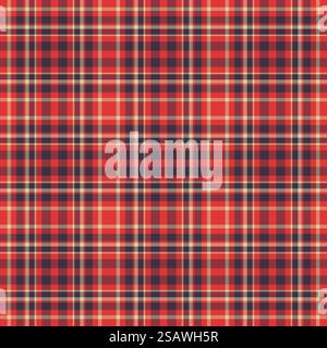 Check plaid seamless pattern. Vector background of textile ornament. Flat fabric design. Tartan.. Plaid seamless pattern. Vector background of textile ornament. Flat fabric design. Stock Vector