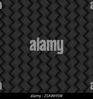 Dark abstract background wicker texture seamless pattern. Vector.. Dark abstract background wicker texture seamless pattern Stock Vector