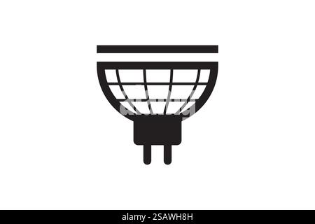 Led lamp icon energy economy technology. Electric bulb power modern innovation. Smart home vector sign design.. Led lamp icon energy economy technology. Electric bulb power modern innovation. Smart home vector sign. Stock Vector