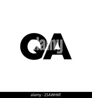 Trendy letter Q and A, QA logo design template. Minimal monogram initial based logotype for company identity. Stock Vector