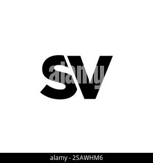 Trendy letter S and V, SV logo design template. Minimal monogram initial based logotype for company identity. Stock Vector