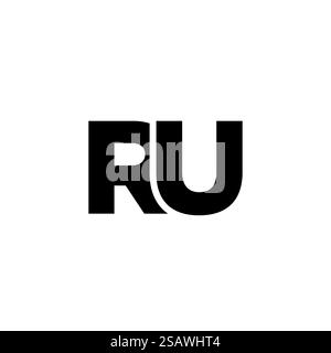 Trendy letter R and U, RU logo design template. Minimal monogram initial based logotype for company identity. Stock Vector