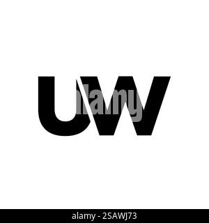 Trendy letter U and W, UW logo design template. Minimal monogram initial based logotype for company identity. Stock Vector