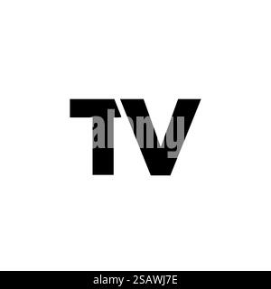 Trendy letter T and V, TV logo design template. Minimal monogram initial based logotype for company identity. Stock Vector
