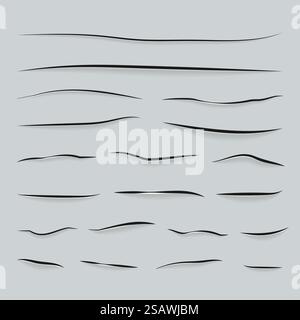 Paper cuts pattern set. Isolated on background. Vector illustration Stock Vector