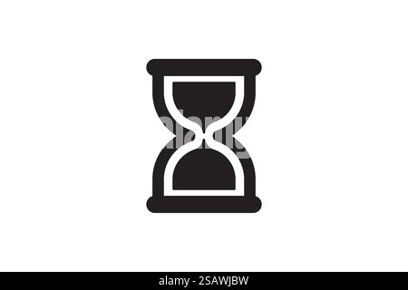 Wait icon sand glass watch. Time clock simple web design. Minute and hour indication info vector symbol.. Wait icon sand glass watch. Time clock simple web design. Minute and hour indication vector symbol. Stock Vector