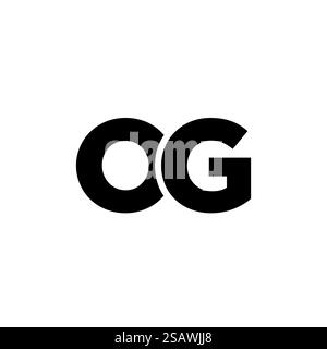 Trendy letter O and G, OG logo design template. Minimal monogram initial based logotype for company identity. Stock Vector
