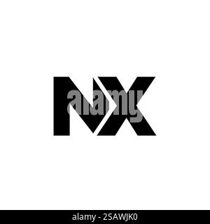 Trendy letter N and X, NX logo design template. Minimal monogram initial based logotype for company identity. Stock Vector