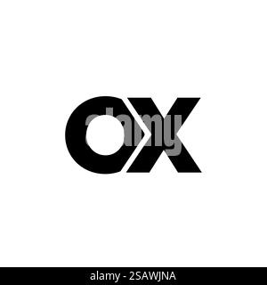 Trendy letter O and X, OX logo design template. Minimal monogram initial based logotype for company identity. Stock Vector