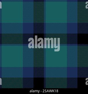 Plaid seamless pattern in green. Check fabric texture. Vector textile print design.. Plaid seamless pattern in green. Check fabric texture. Vector textile print. Stock Vector