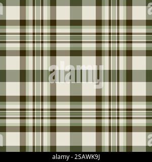 Textile plaid vector of tartan seamless background with a fabric check pattern texture in pastel and light colors. Stock Vector