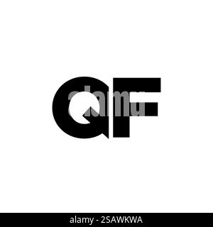 Trendy letter Q and F, QF logo design template. Minimal monogram initial based logotype for company identity. Stock Vector