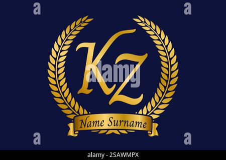Initial Monogram Letter KZ Logo Design Vector. KZ Logo Design Template ...