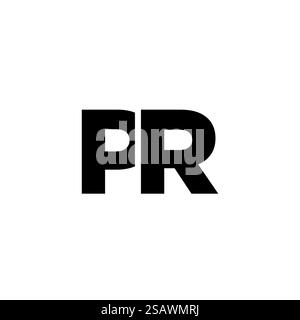 Trendy letter P and R, PR logo design template. Minimal monogram initial based logotype for company identity. Stock Vector