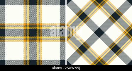 Tartan pattern texture of textile plaid seamless with a fabric vector check background. Set in fashionable colors. Stylish wrapping options for gifts. Stock Vector