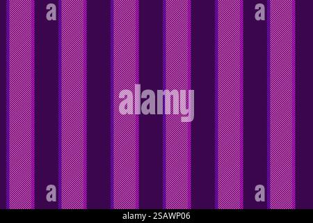 Vertical fabric pattern of textile stripe background with a seamless lines vector texture in purple and pink colors. Stock Vector