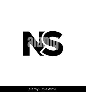 Trendy letter N and S, NS logo design template. Minimal monogram initial based logotype for company identity. Stock Vector