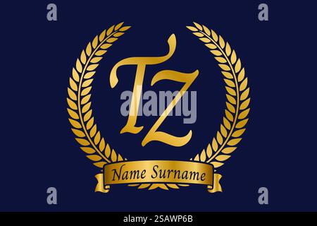 TZ T Z letter logo design. Initial letter TZ linked circle uppercase ...