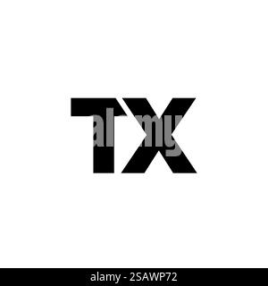 Trendy letter T and X, TX logo design template. Minimal monogram initial based logotype for company identity. Stock Vector