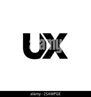 Trendy letter U and X, UX logo design template. Minimal monogram initial based logotype for company identity. Stock Vector