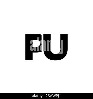 Trendy letter P and U, PU logo design template. Minimal monogram initial based logotype for company identity. Stock Vector
