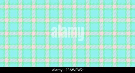 Xmas plaid background fabric, 60s tartan check seamless. Windowpane textile texture vector pattern in teal and green color.. Xmas plaid background fabric, 60s tartan check seamless. Windowpane textile texture vector pattern in teal and green colors. Stock Vector