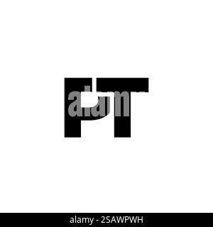 Trendy letter P and T, PT logo design template. Minimal monogram initial based logotype for company identity. Stock Vector