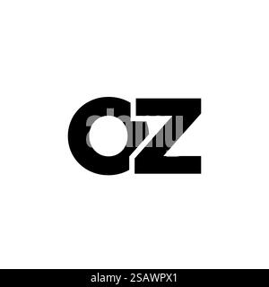 Trendy letter O and Z, OZ logo design template. Minimal monogram initial based logotype for company identity. Stock Vector