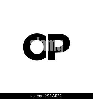Trendy letter O and P, OP logo design template. Minimal monogram initial based logotype for company identity. Stock Vector