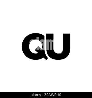 Trendy letter Q and U, QU logo design template. Minimal monogram initial based logotype for company identity. Stock Vector