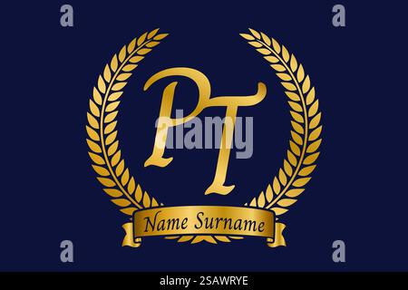 PT Initial Letter Luxury Logo template in vector for Restaurant PT Initial Letter Luxury Logo template in vector for Restaurant