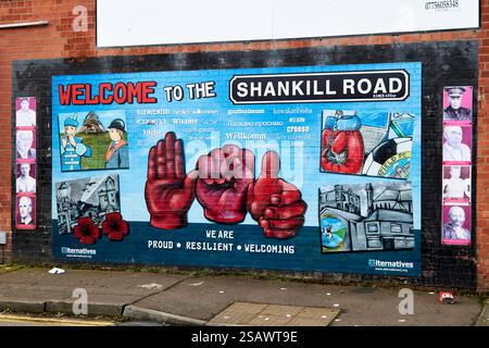 welcome to the shankill road mural belfast, northern ireland, uk Stock Photo