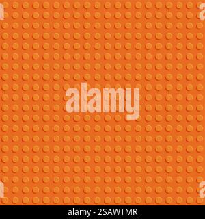 Orange plastic construction block plate seamless pattern flat design vector background. Orange plastic construction block plate seamless pattern flat design Stock Vector