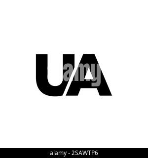 Trendy letter U and A, UA logo design template. Minimal monogram initial based logotype for company identity. Stock Vector