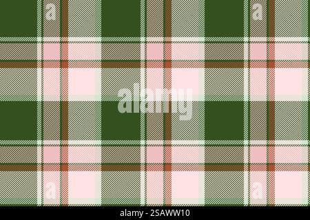 Plaid background, check seamless pattern in green. Vector fabric texture for textile print, wrapping paper, gift card, wallpaper flat design.. Plaid background, check seamless pattern in green. Vector fabric texture for textile print, wrapping paper, gift card or wallpaper. Stock Vector