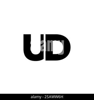 Trendy letter U and D, UD logo design template. Minimal monogram initial based logotype for company identity. Stock Vector