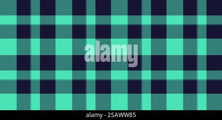 Skirt plaid vector texture, handkerchief background pattern check. Hispanic seamless textile fabric tartan in dark and teal color. Stock Vector