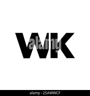 Trendy letter W and K, WK logo design template. Minimal monogram initial based logotype for company identity. Stock Vector