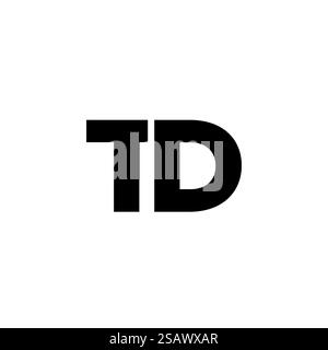 Trendy letter T and D, TD logo design template. Minimal monogram initial based logotype for company identity. Stock Vector
