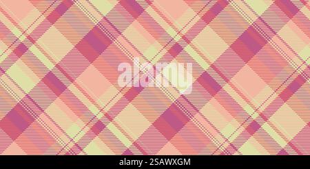 Horizon tartan background fabric, intense seamless check plaid. Close up textile vector texture pattern in light and orange color. Stock Vector