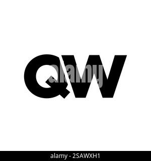 Trendy letter Q and W, QW logo design template. Minimal monogram initial based logotype for company identity. Stock Vector