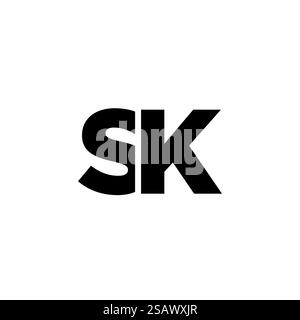 Trendy letter S and K, SK logo design template. Minimal monogram initial based logotype for company identity. Stock Vector