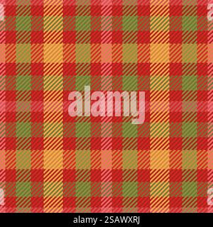 Tartan plaid pattern seamless vector background. Check plaid for flannel shirt, blanket, throw, or other modern textile design. . Seamless pattern of scottish tartan plaid. Repeatable background with check fabric texture. Vector backdrop striped textile print. Stock Vector