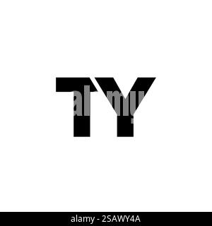 Trendy letter T and Y, TY logo design template. Minimal monogram initial based logotype for company identity. Stock Vector