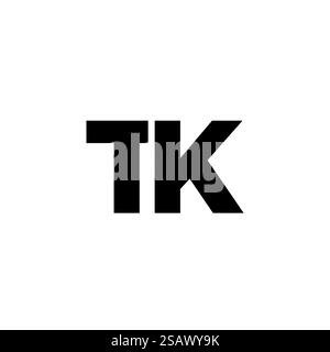Trendy letter T and K, TK logo design template. Minimal monogram initial based logotype for company identity. Stock Vector