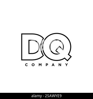 Trendy letter D and Q, DQ logo design template. Minimal monogram initial based logotype for company identity. Stock Vector